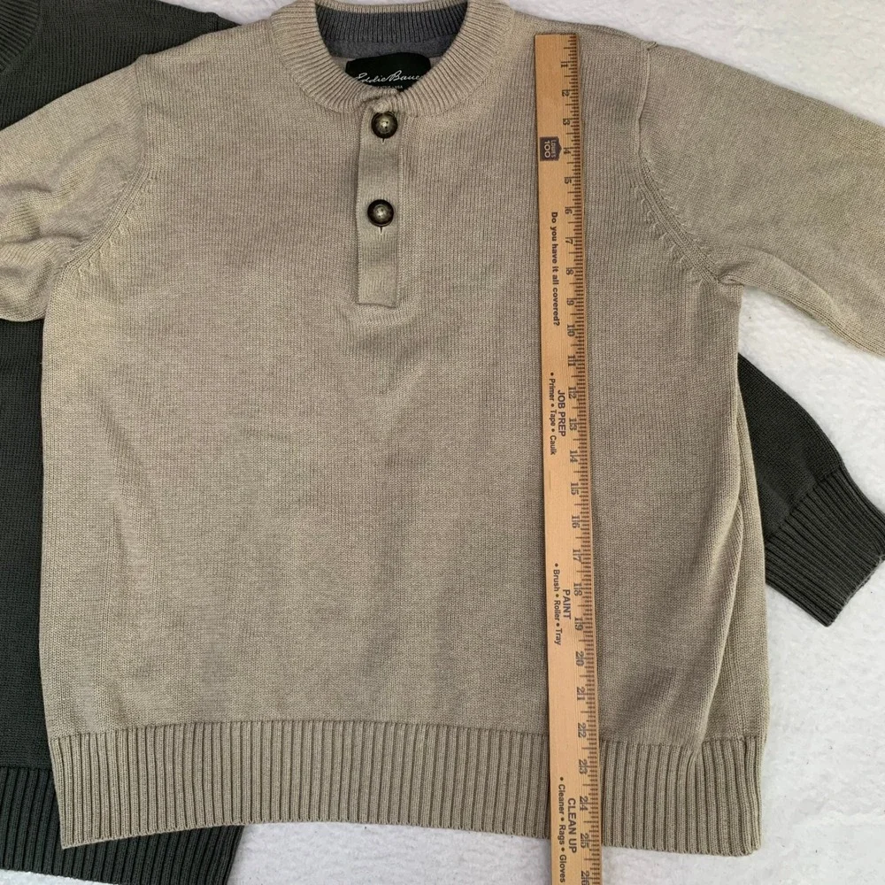 LOT OF 2 Eddie Bauer Henley Sweater Mens TXL Tall 100% Combed Cotton Pullover - Picture 5 of 8